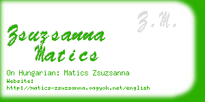 zsuzsanna matics business card